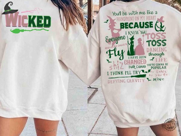 Wizard Of Oz Sweatshirt Wicked Defy Gravity Broomstick Magic Wand Shirt Hoodie Sweatshirt Witch Pink And Green Shirt Wicked The Musical Fan Shirt revetee 2