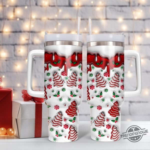 Christmas Tree Cakes Print 3D Effect 40Oz Tumbler Unique Holiday Drinkware Gift trendingnowe 3