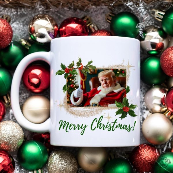 Donald Trump Santa Claus Mug Donald Trump Christmas Mug Trump Coffee Mug President Trump Gift Maga Christmas Mug Shirt Hoodie Sweatshirt revetee 4