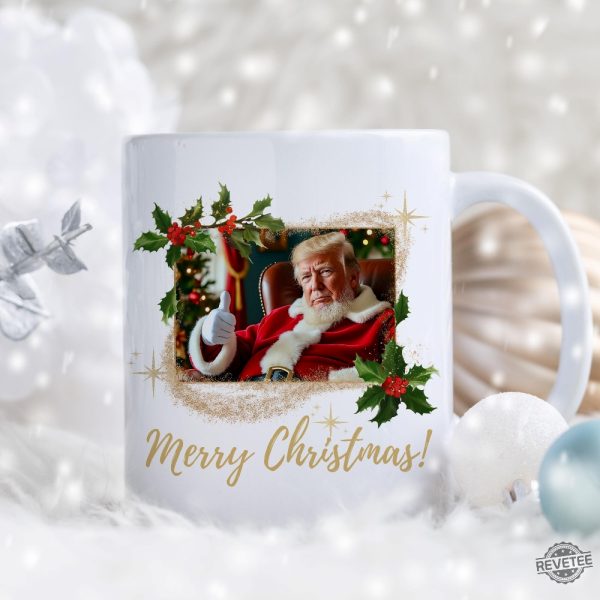 Donald Trump Santa Claus Mug Donald Trump Christmas Mug Trump Coffee Mug President Trump Gift Maga Christmas Mug Shirt Hoodie Sweatshirt revetee 5