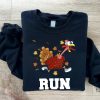 Turkey Trot Run Sweatshirt Thanksgiving Turkey Sweater Running Turkey Sweater Trotting Turkey Gift Sweatshirt Turkey Trot Shirt Ideas revetee 1