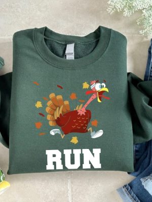 Turkey Trot Run Sweatshirt Thanksgiving Turkey Sweater Running Turkey Sweater Trotting Turkey Gift Sweatshirt Turkey Trot Shirt Ideas revetee 4