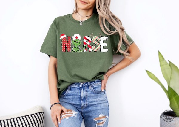 Christmas Nurse Grinch Sweater Nurse Cute Gift Shirt Nursing Shirt Nurses Gift Shirt Christmas Nurse Gift Shirt Christmas Nurse Shirt Hoodie Sweatshirt revetee 3