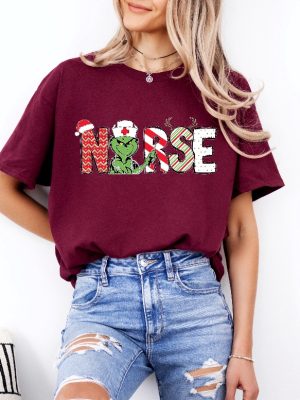 Christmas Nurse Grinch Sweater Nurse Cute Gift Shirt Nursing Shirt Nurses Gift Shirt Christmas Nurse Gift Shirt Christmas Nurse Shirt Hoodie Sweatshirt revetee 4