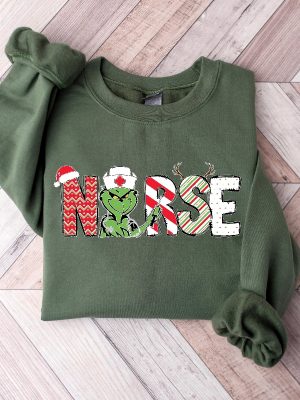 Christmas Nurse Grinch Sweater Nurse Cute Gift Shirt Nursing Shirt Nurses Gift Shirt Christmas Nurse Gift Shirt Christmas Nurse Shirt Hoodie Sweatshirt revetee 5