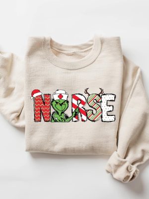 Christmas Nurse Grinch Sweater Nurse Cute Gift Shirt Nursing Shirt Nurses Gift Shirt Christmas Nurse Gift Shirt Christmas Nurse Shirt Hoodie Sweatshirt revetee 6