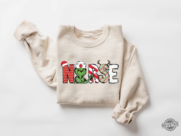 Christmas Nurse Grinch Sweater Nurse Cute Gift Shirt Nursing Shirt Nurses Gift Shirt Christmas Nurse Gift Shirt Christmas Nurse Shirt Hoodie Sweatshirt revetee 6