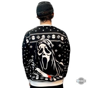 ghostface christmas sweater 2024 scream horror movie xmas ugly artificial wool sweatshirt laughinks 3