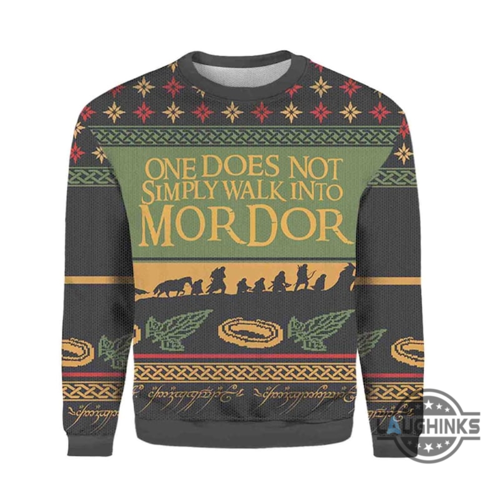 One Does Not Simply Walk Into Mordor Ugly Christmas Sweater Lotr Lord Of The Rings Movie Artificial Wool Sweatshirt