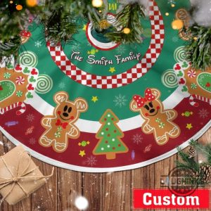 personalized disney family christmas tree skirt gingerbread xmas holiday home decoration gift laughinks 1