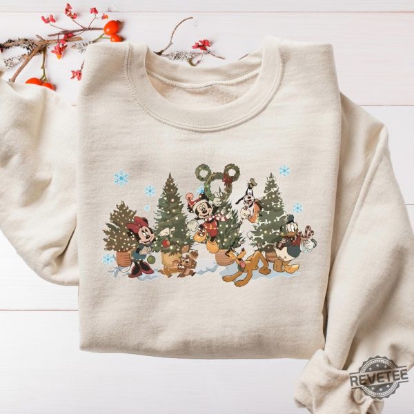 Vintage Mickey Mouse And Friend Christmas Sweatshirt Mickey And Friends Sweater Disney Christmas Shirt Disney Shirt Christmas Party 2024 Shirt Vintage Mickey revetee 5