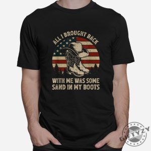 Funny Vintage Usa Flag Sand In My Boots Cowboy Tee giftyzy 1 2