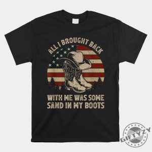 Funny Vintage Usa Flag Sand In My Boots Cowboy Tee giftyzy 1 1 7