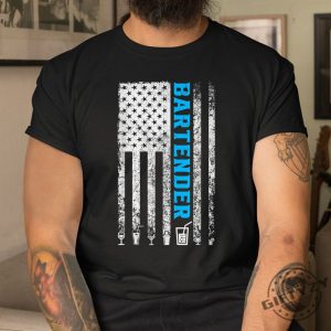 Vintage Funny Bartender Shirt Unique American Flag Design giftyzy 1 3