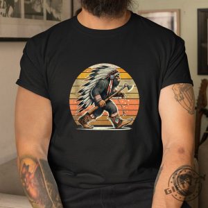 Funny Bigfoot Sasquatch Shirt Unique Native Style Tee giftyzy 1 3