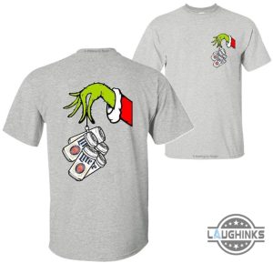 grinch hand miller lite christmas shirt for beer lovers