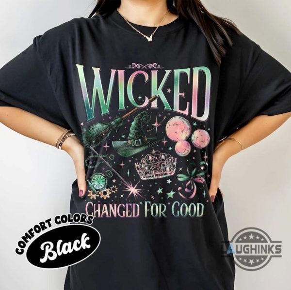 wicked change for good shirt defy gravity broomstick magic wand wizard movie fan shirt laughinks 3