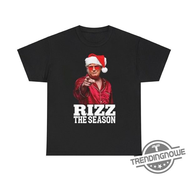 Rizz The Season Trump Christmas Santa Pajama Rizzmas Shirt - Bold And ...