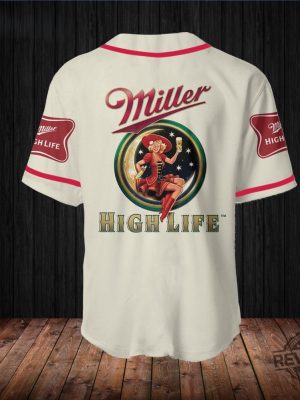 Beige Miller High Life Baseball Jersey Miller Jersey Shirt High Life Baseball Shirt Baseball Jersey Shirt Unique revetee 3