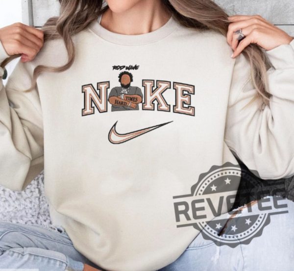 Rod Wave Nike Embroidered Shirt Hoodie Sweatshirt Rod Wave Nike Hard Times Embroidered Shirt New revetee 3