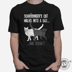 Quirky Schrodingers Cat Bar Shirt Physics Humor Tee giftyzy 1 2