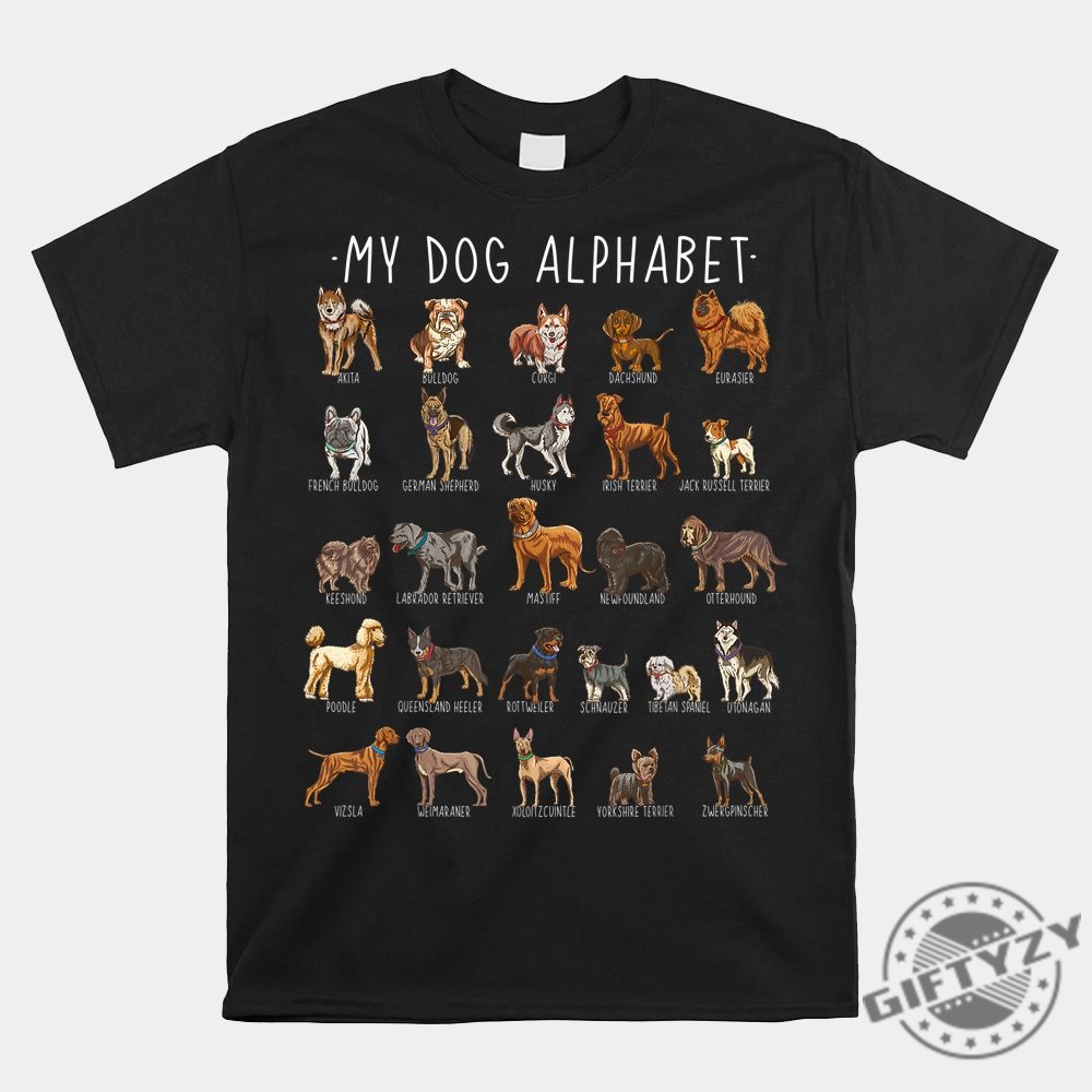 Az Dog Humor Shirt Unique  Funny Canine Alphabet