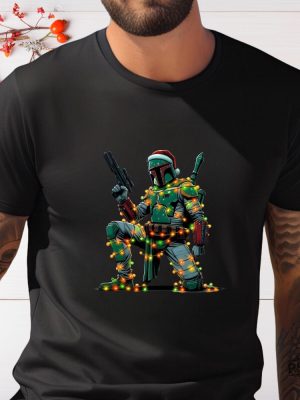 Star Wars Characters Boba Fett Christmas Shirt Star Wars Boba Fett Christmas Light Shirt Darth Vader Boba Fett Han Solo Leia Luke R2d2 Shirt revetee 7