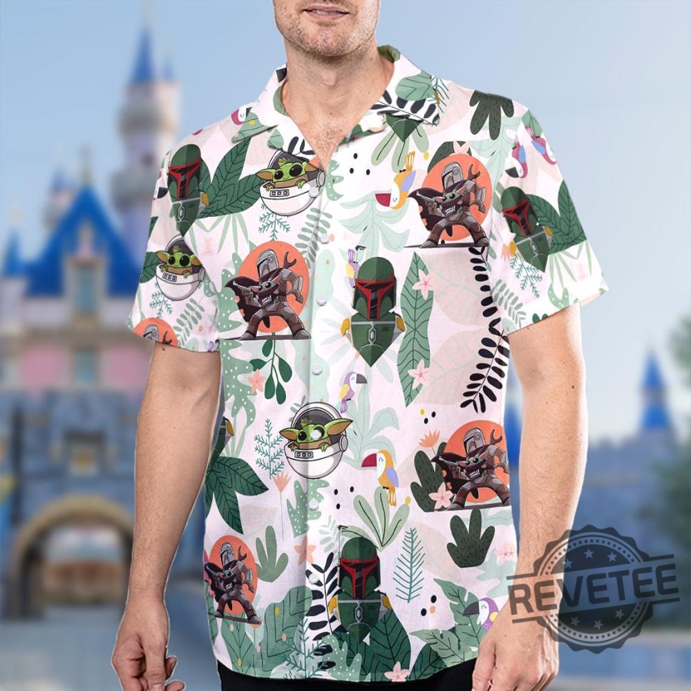 Stars War Tropical Hawaiian Shirt Boba Fett And Baby Yoda Hawaiian Shirt Stars War Button Up Shirt