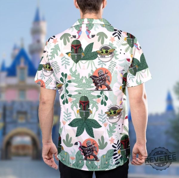 Stars War Tropical Hawaiian Shirt Boba Fett And Baby Yoda Hawaiian Shirt Stars War Button Up Shirt revetee 4