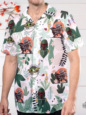 Stars War Tropical Hawaiian Shirt Boba Fett And Baby Yoda Hawaiian Shirt Stars War Button Up Shirt revetee 5