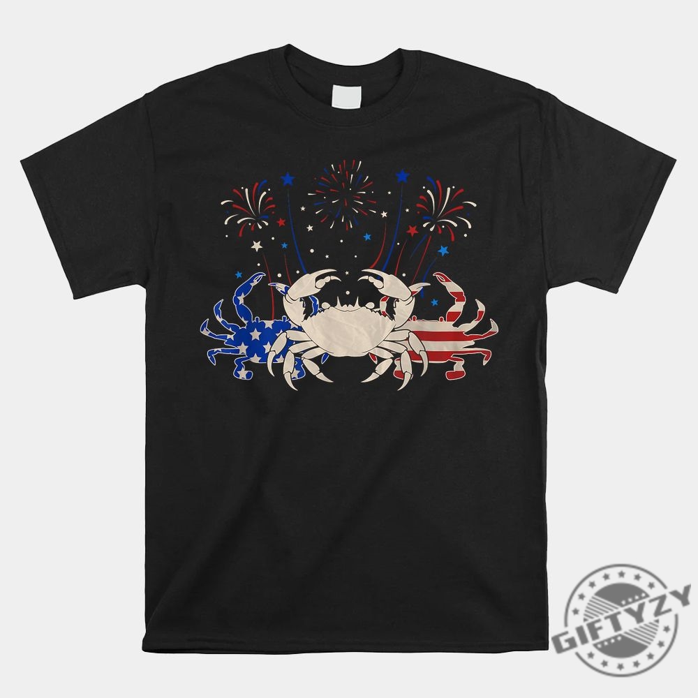 Crabtastic Patriotic Flag Tee Shell Out With Style