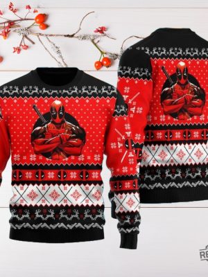 Funny Marvel Deadpool Superhero 3D All Over Printed T Shirt Deadpool Ugly Christmas Sweater Deadpool Xmas Sweatshirt Hoodie revetee 2