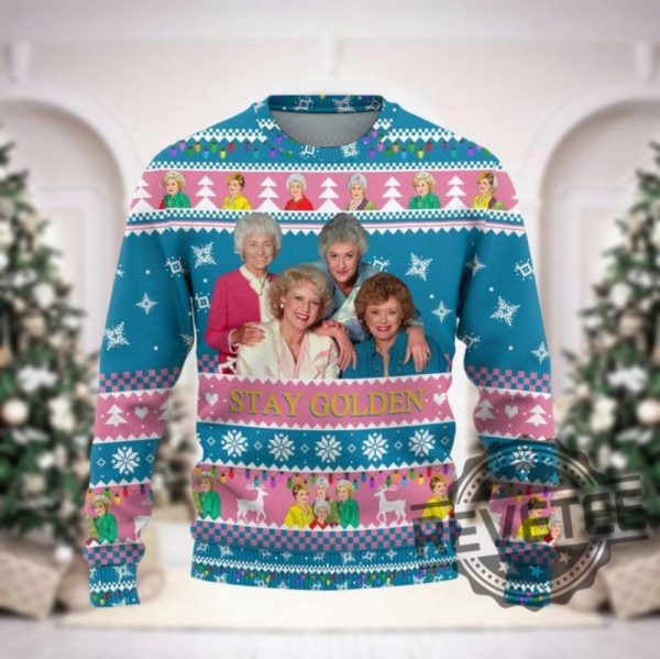 Christmas Golden Girls Thug Life Ugly Sweater Vintage 80S Tv Sitcom Shirt Bea Arthur Shirt For Women Golden Girls Lover Gift revetee 5