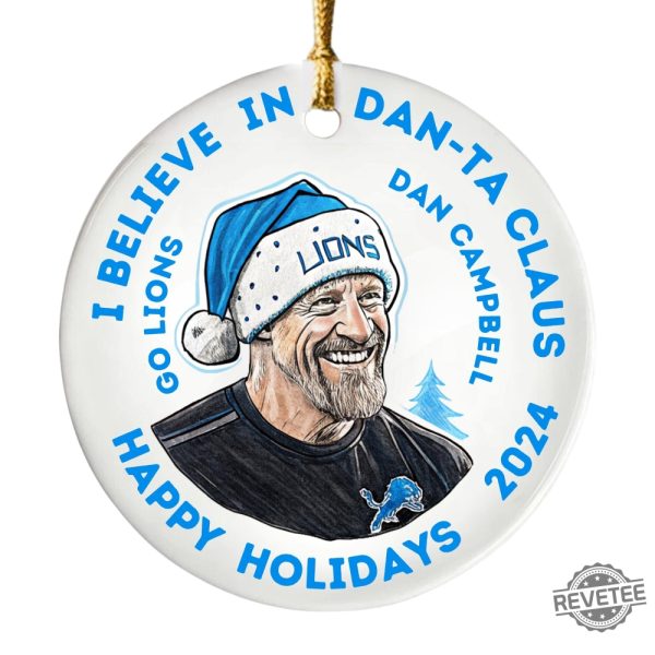 Dan Campbell Detroit Lions Christmas Ornament Head Coach Detroit Lions Grit Ornament Michigan Football Gift For Detroit Lions Fans revetee 2