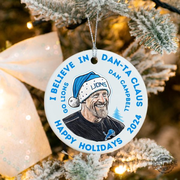 Dan Campbell Detroit Lions Christmas Ornament Head Coach Detroit Lions Grit Ornament Michigan Football Gift For Detroit Lions Fans revetee 4