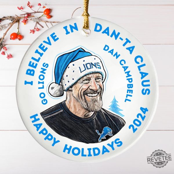 Dan Campbell Detroit Lions Christmas Ornament Head Coach Detroit Lions Grit Ornament Michigan Football Gift For Detroit Lions Fans revetee 5