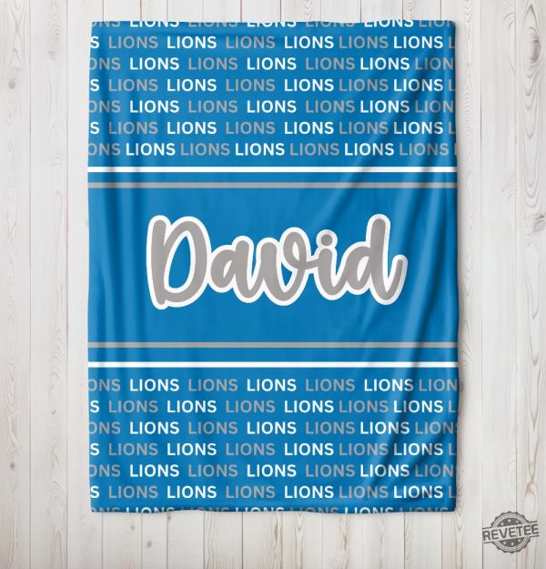 Detroit Lions Blanket Detroit Lions Game Day Ready Team Blanket Gift Detroit Lions Fan Football Season Gift Custom Detroit Lions Blanket revetee 1