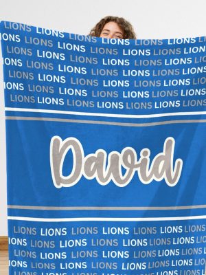 Detroit Lions Blanket Detroit Lions Game Day Ready Team Blanket Gift Detroit Lions Fan Football Season Gift Custom Detroit Lions Blanket revetee 2