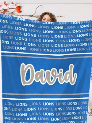 Detroit Lions Blanket Detroit Lions Game Day Ready Team Blanket Gift Detroit Lions Fan Football Season Gift Custom Detroit Lions Blanket revetee 3