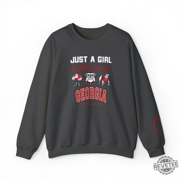 Just A Girl Who Loves Georgia Bulldog Sweatshirt Hoodie Sweatshirt Go Bulldogs Dawgs Uga Uga Sweatshirt Uga Gift For Georgia Bulldog Fan revetee 1