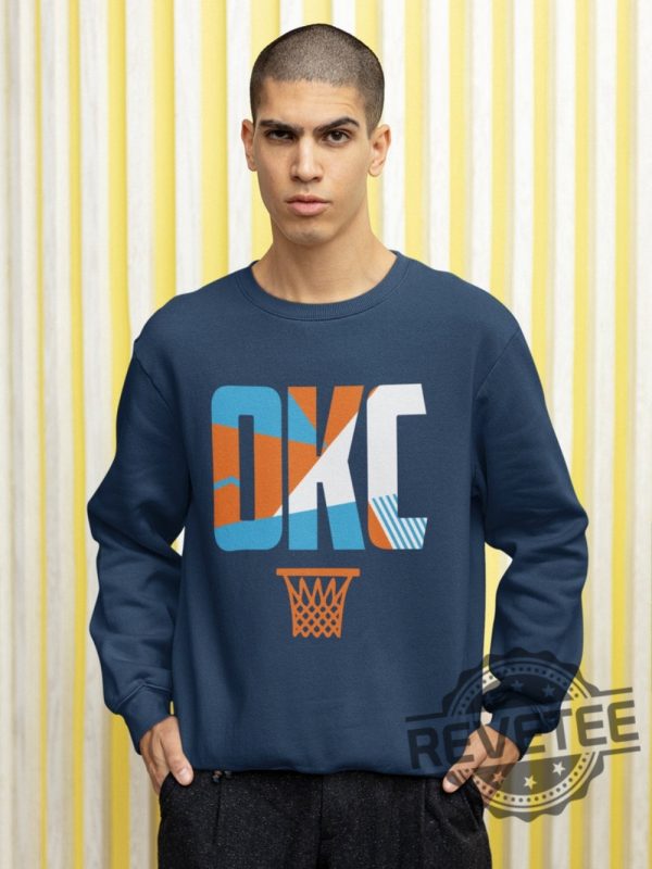 Oklahoma City Basketball Retro Sports Letters Crewneck Sweatshirt Hoodie Sweatshirt Unique revetee 1