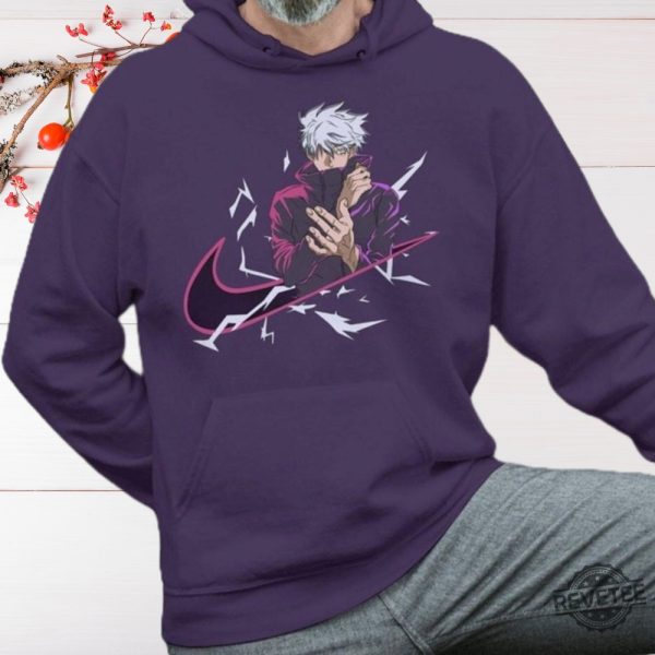 Nike Jujutsu Kaisen Hoodie Shirt Sweatshirt Gojo Satoru Shirt Nike Jujutsu Kaisen Sweatshirt Shirts Gift For Jujutsu Kaisen Fan Unique revetee 9