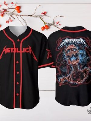 Metallica Metal Rock Band Baseball Jersey 3D Print T Shirt Metallica Baseball Jersey Unique revetee 2