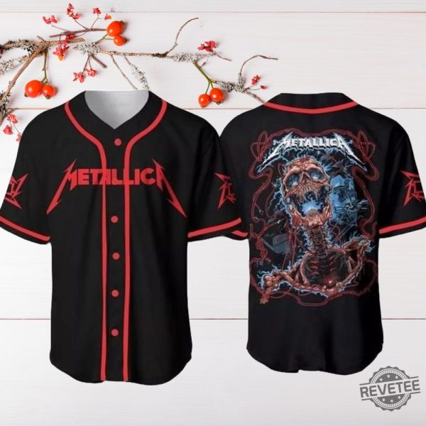 Metallica Metal Rock Band Baseball Jersey 3D Print T Shirt Metallica Baseball Jersey Unique revetee 2