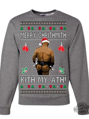 Funny Merry Chrithmith Kith My Ath Mike Tyson Butt Shirt Hoodie Sweatshirt Kiss My Ass Mike Tyson Shirt Gift For Men Women Funny Ugly Christmas revetee 4