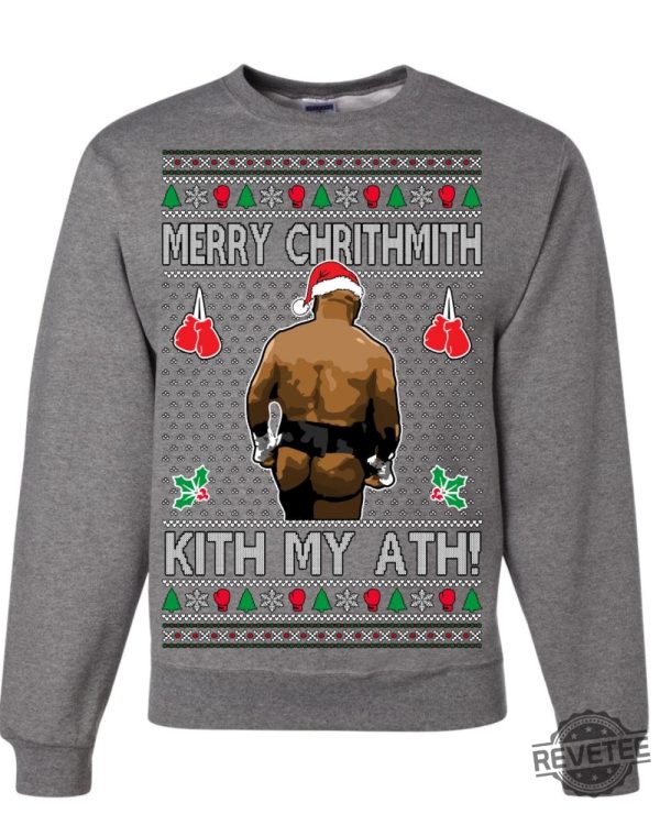 Funny Merry Chrithmith Kith My Ath Mike Tyson Butt Shirt Hoodie Sweatshirt Kiss My Ass Mike Tyson Shirt Gift For Men Women Funny Ugly Christmas revetee 4