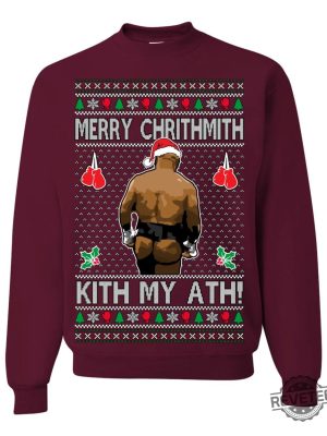 Funny Merry Chrithmith Kith My Ath Mike Tyson Butt Shirt Hoodie Sweatshirt Kiss My Ass Mike Tyson Shirt Gift For Men Women Funny Ugly Christmas revetee 5