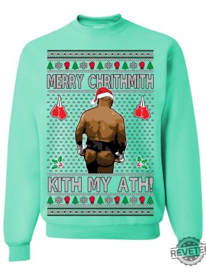 Funny Merry Chrithmith Kith My Ath Mike Tyson Butt Shirt Hoodie Sweatshirt Kiss My Ass Mike Tyson Shirt Gift For Men Women Funny Ugly Christmas revetee 6