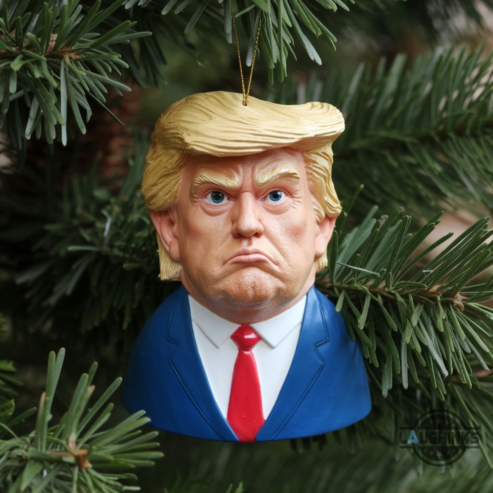 3D Art Of Donald Trump Christmas Acrylic Ornament 2D Flat