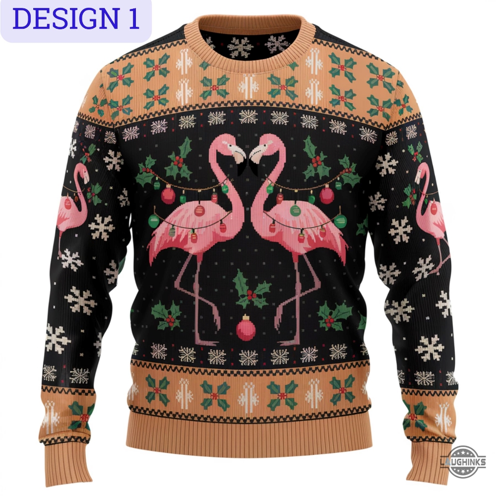 Flamingo Ugly Christmas Sweatshirt Xmas Sweater Gift